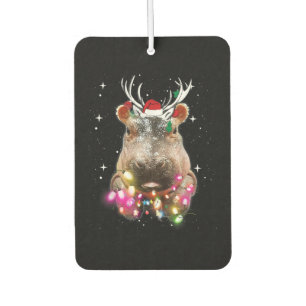 Christmas Lights Hippo Fiona Hippopotamus Lover Car Air Freshener