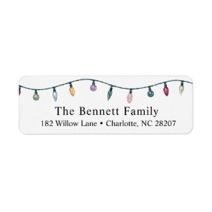 Christmas Lights Holiday Family Return Adress