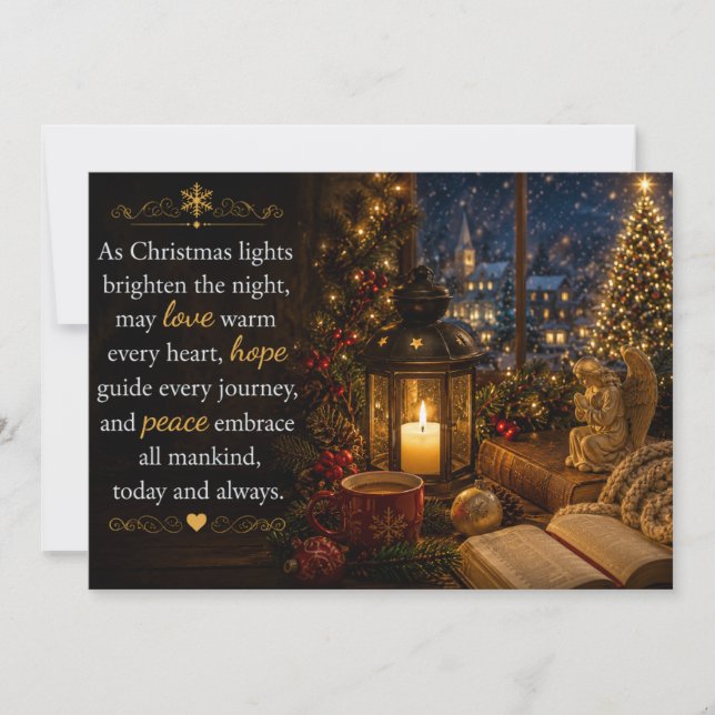 Christmas Lights Holiday Greeting Card (Front)