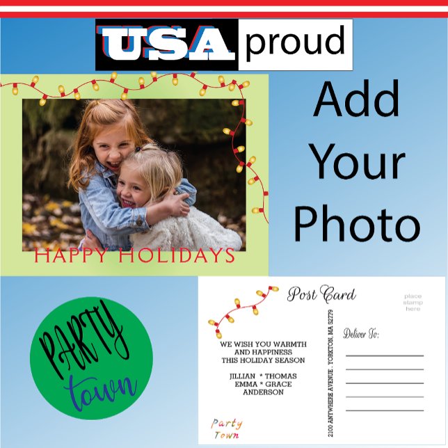 Christmas Lights Holiday 🎄 Lime Green Photo Frame (Creator Uploaded)