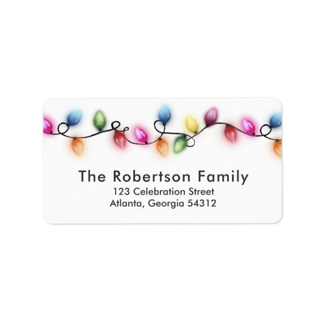 Christmas Lights Holiday / Return Address  Label (Front)