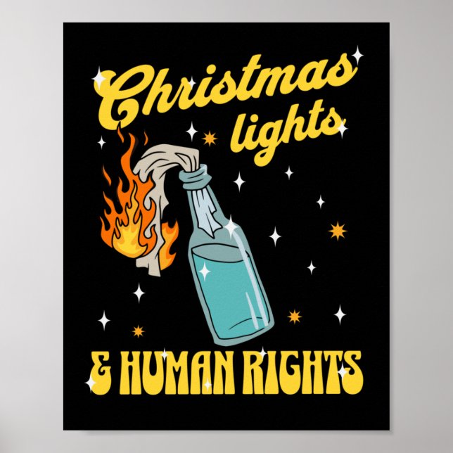 Christmas Lights Human Rights Sticker  Poster (Front)