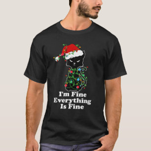 Christmas Lights I m Fine Everything Is Fine Ugly  T-Shirt