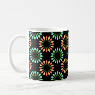 Christmas Lights in Colourful Circles Pattern Coffee Mug