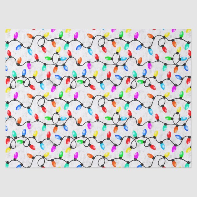 Christmas Lights In The Snow Tissue Paper (Front)