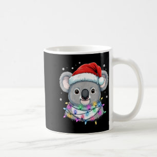 Christmas Lights Koala Santa Hat Cute Xmas Pajamas Coffee Mug