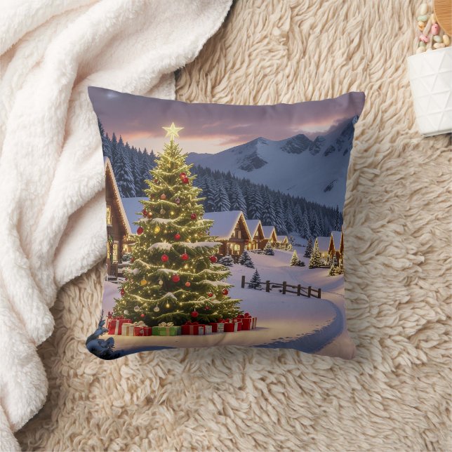 Christmas lights landscape with snow cushion (Blanket)