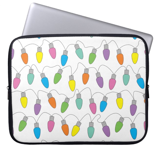 Christmas lights laptop sleeve (Front)