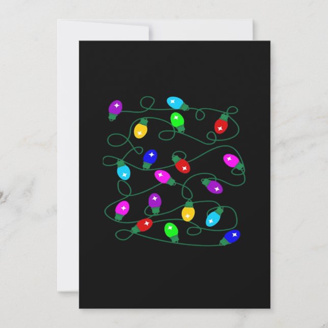 Christmas Lights -Let's Get Lit Lights- Merry & Br Holiday Card (Front)