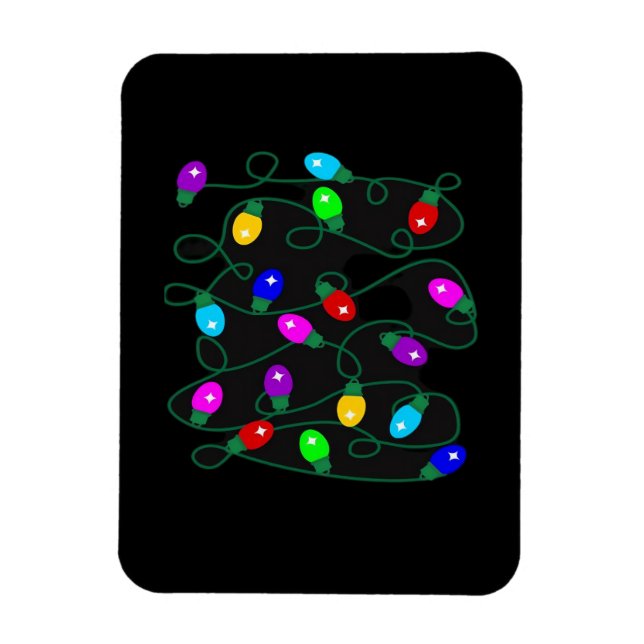 Christmas Lights -Let's Get Lit Lights- Merry & Br Magnet (Vertical)