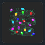 Christmas Lights -Let's Get Lit Lights- Merry & Br Square Sticker<br><div class="desc">Christmas Lights -Let's Get Lit Lights- Merry & Bright Classic: A merry design celebrating Christmas lights with humour. Perfect for parties and gatherings. Festive,  witty,  and bold.</div>