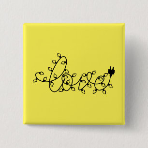 Christmas Lights Love Text-45871 15 Cm Square Badge