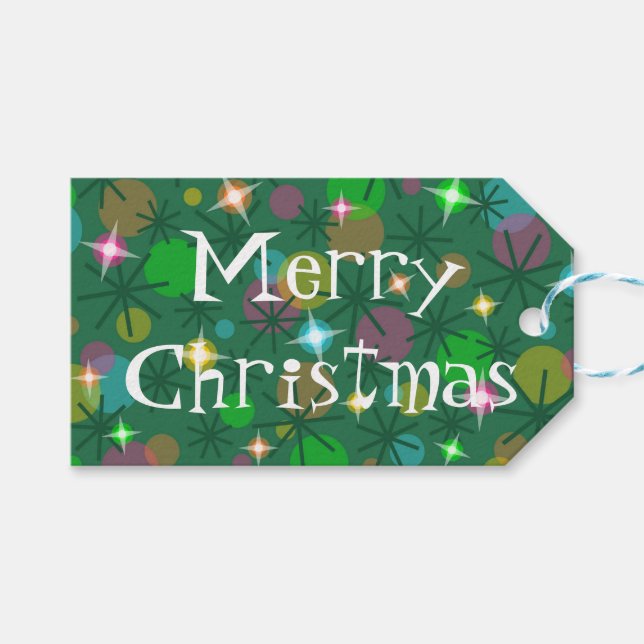 Christmas Lights Merry Christmas gift tags (Front (Horizontal))