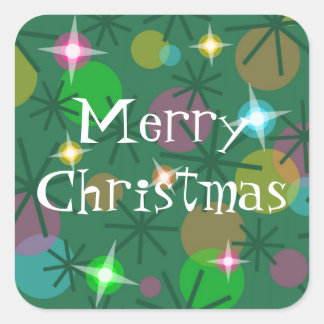 Christmas Lights 'Merry Christmas' sticker aquare