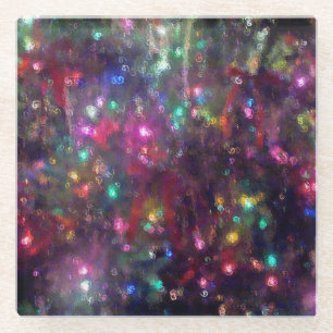 Christmas Lights Modern Beverage Glass Coaster