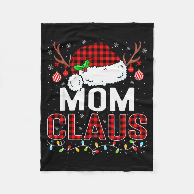 Christmas Lights Mom Claus Family Matching Xmas Pa Fleece Blanket (Front)