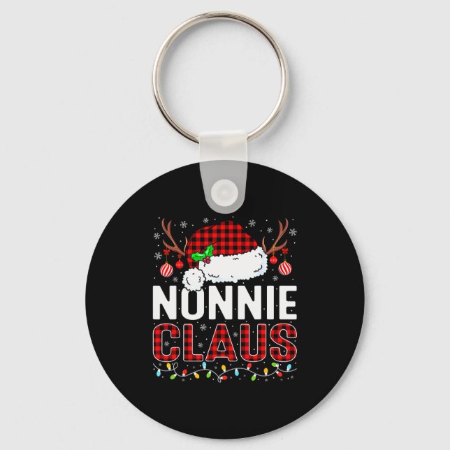 Christmas Lights Nonnie Claus Family Matching Xmas Key Ring (Front)