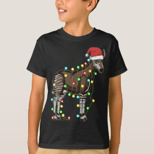 Christmas Lights Okapi Lover Funny Xmas Holiday Gi T-Shirt