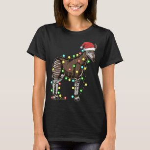 Christmas Lights Okapi Lover Funny Xmas Holiday Gi T-Shirt