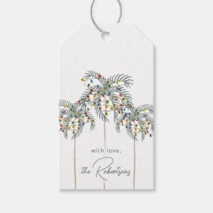 Christmas Lights on Palm Trees Custom Gift Tags