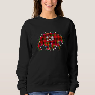 Christmas Lights Pajama Matching Red Plaid Cub Bea Sweatshirt