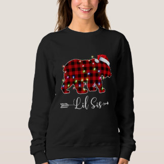 Christmas Lights Pajama Matching Red Plaid Lil Sis Sweatshirt