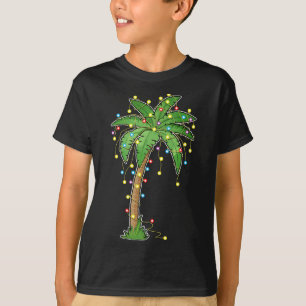 Christmas Lights Palm Tree Beach Funny Tropical Xm T-Shirt