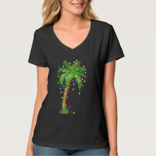 Christmas Lights Palm Tree Beach Funny Tropical Xm T-Shirt