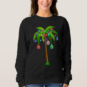 Christmas Lights Palm Tree Hawaii Beach Tropical Sweatshirt