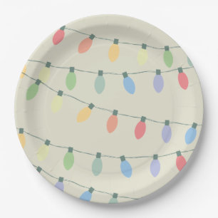 Christmas Lights Paper Plate