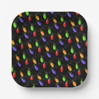 Christmas Lights Paper Plates