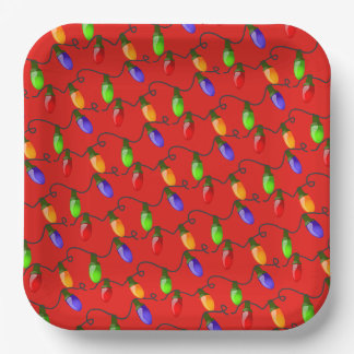 Christmas Lights Paper Plates