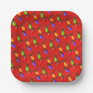 Christmas Lights Paper Plates