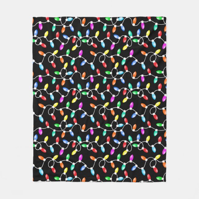 Christmas Lights Pattern Fleece Blanket (Front)