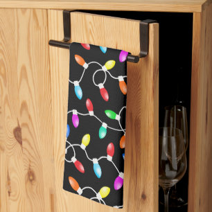 Christmas Lights Pattern Tea Towel
