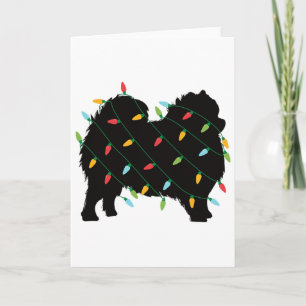 Christmas Lights Pomeranian Cute Gift For Dog Love Card