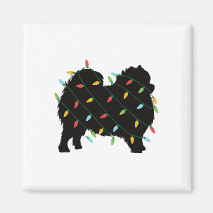 Christmas Lights Pomeranian Cute Gift For Dog Love Magnet