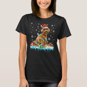 Christmas Lights Poodle Dog Santa Tree Xmas Gift P T-Shirt