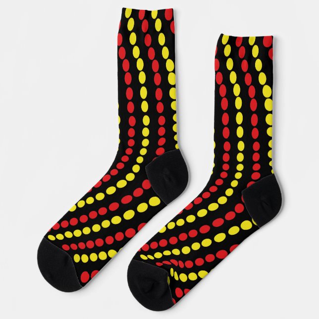 Christmas Lights Red and Yellow Colours Socks (Left)