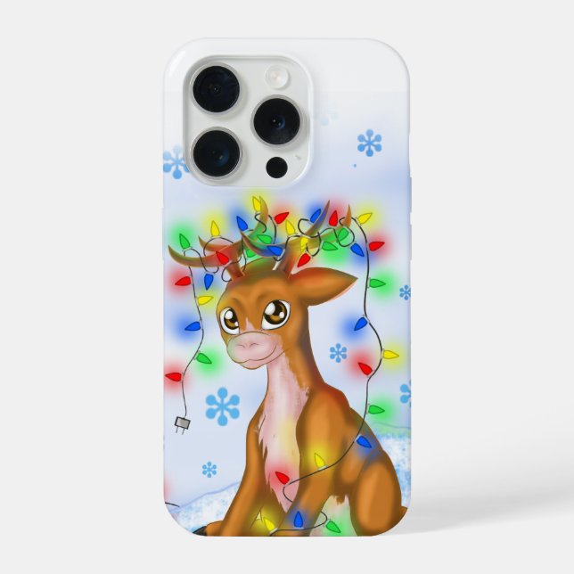 Christmas Lights Reindeer iPhone Case (Back)