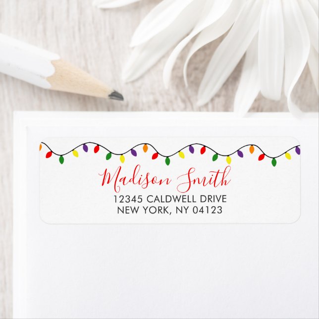 Christmas Lights Return Address Label (Insitu)
