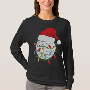 Christmas Lights Santa Hat Golf Ball Funny Sports T-Shirt