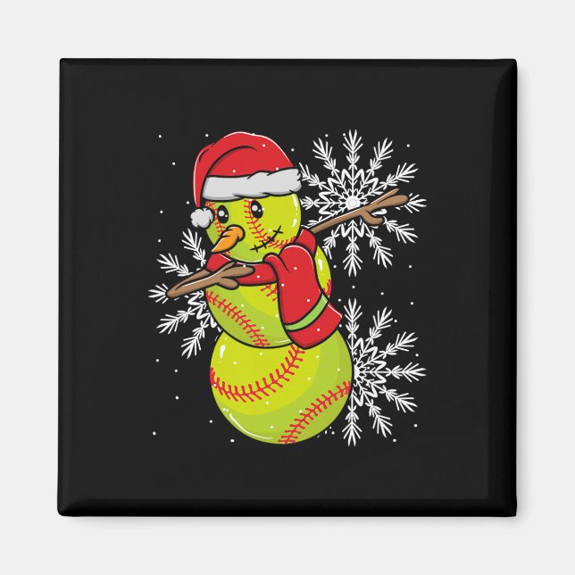 Christmas Lights Santa Snowman Softll Player  Magnet (Front)