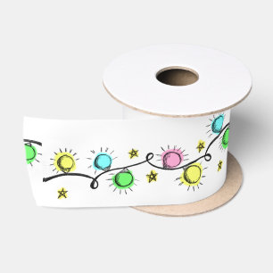 Christmas Lights Satin Ribbon