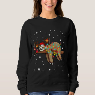 Christmas Lights Sloth Sleeping Nap Sweatshirt