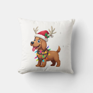 Christmas Lights Soft Coated Wheaten Terrier Dog T Cushion