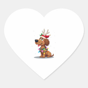 Christmas Lights Soft Coated Wheaten Terrier Dog T Heart Sticker