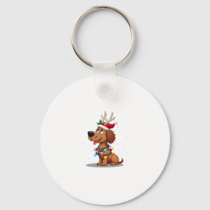 Christmas Lights Soft Coated Wheaten Terrier Dog T Key Ring