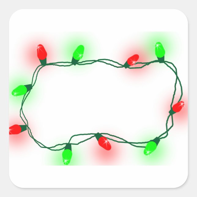 Christmas Lights Square Sticker (Front)