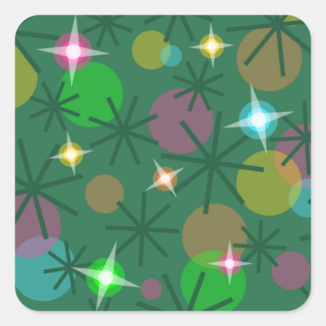 Christmas Lights sticker aquare (Front)
